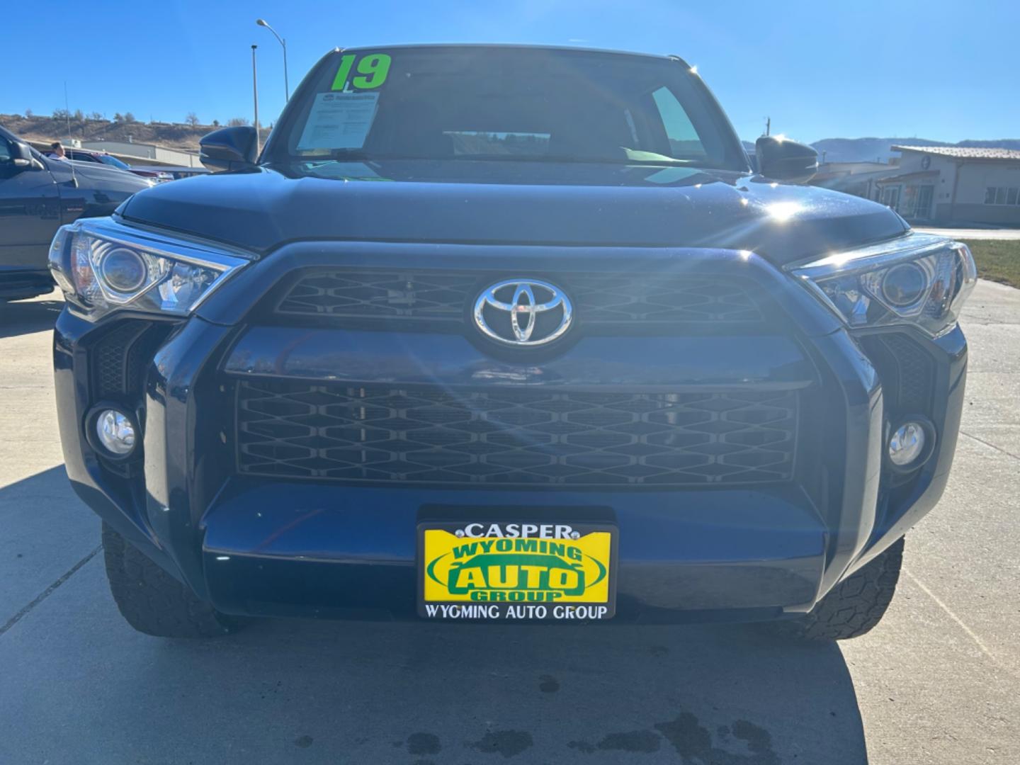 2019 Blue /BLACK Toyota 4Runner SR5 4WD (JTEBU5JR6K5) with an 4.0L V6 DOHC 24V engine, 5A transmission, located at 3030 CY Ave, Casper, WY, 82604, (307) 265-3830, 42.827816, -106.357483 - WIth 17-inch alloy wheels, skid plates, and a full size spare tire, you are ready for those off road adventures! 8 way driver's power seat, means you can also be comfortable while doing it. Let us know if you want to come check out this beauty. With her deep blue, she just shines in the sunlight. - Photo#1